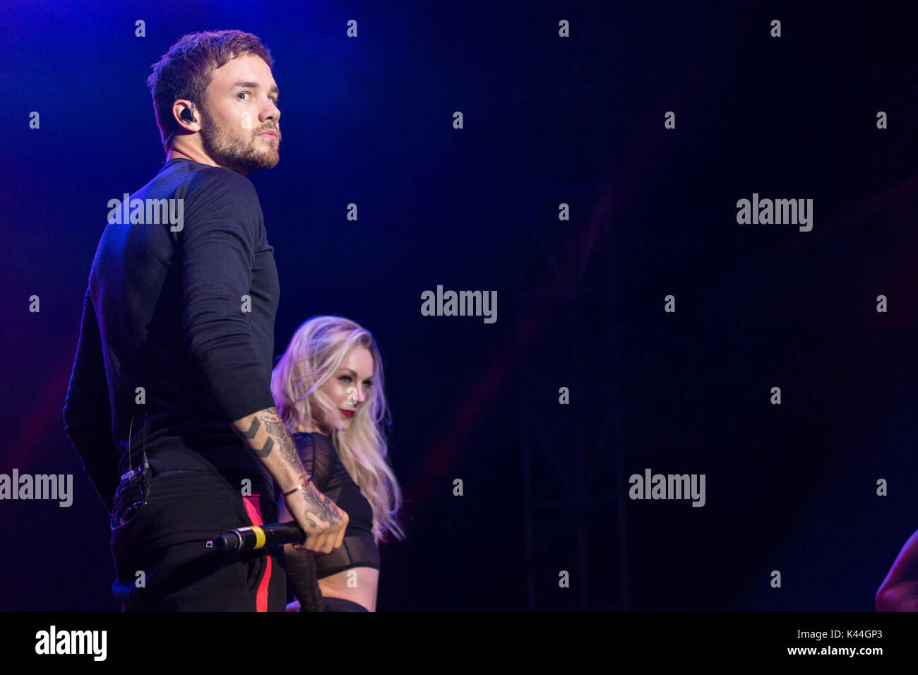 Vancouver, Kanada. 03 Sep, 2017. Vancouver, Kanada. 3. Sep 2017. Englischer Sänger Liam Payne von einer Richtung Ruhm durchführen am iHeartRadio Beach Ball an der PNE Amphitheater in Vancouver, BC, Kanada. Credit: Jamie Taylor/Alamy Leben Nachrichten. Stockfoto