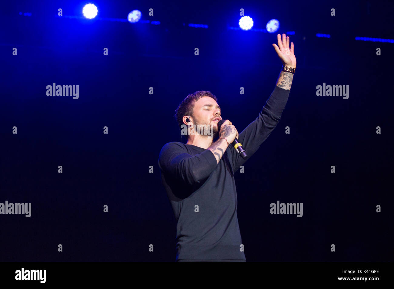 Vancouver, Kanada. 03 Sep, 2017. Vancouver, Kanada. 3. Sep 2017. Englischer Sänger Liam Payne von einer Richtung Ruhm durchführen am iHeartRadio Beach Ball an der PNE Amphitheater in Vancouver, BC, Kanada. Credit: Jamie Taylor/Alamy Leben Nachrichten. Stockfoto