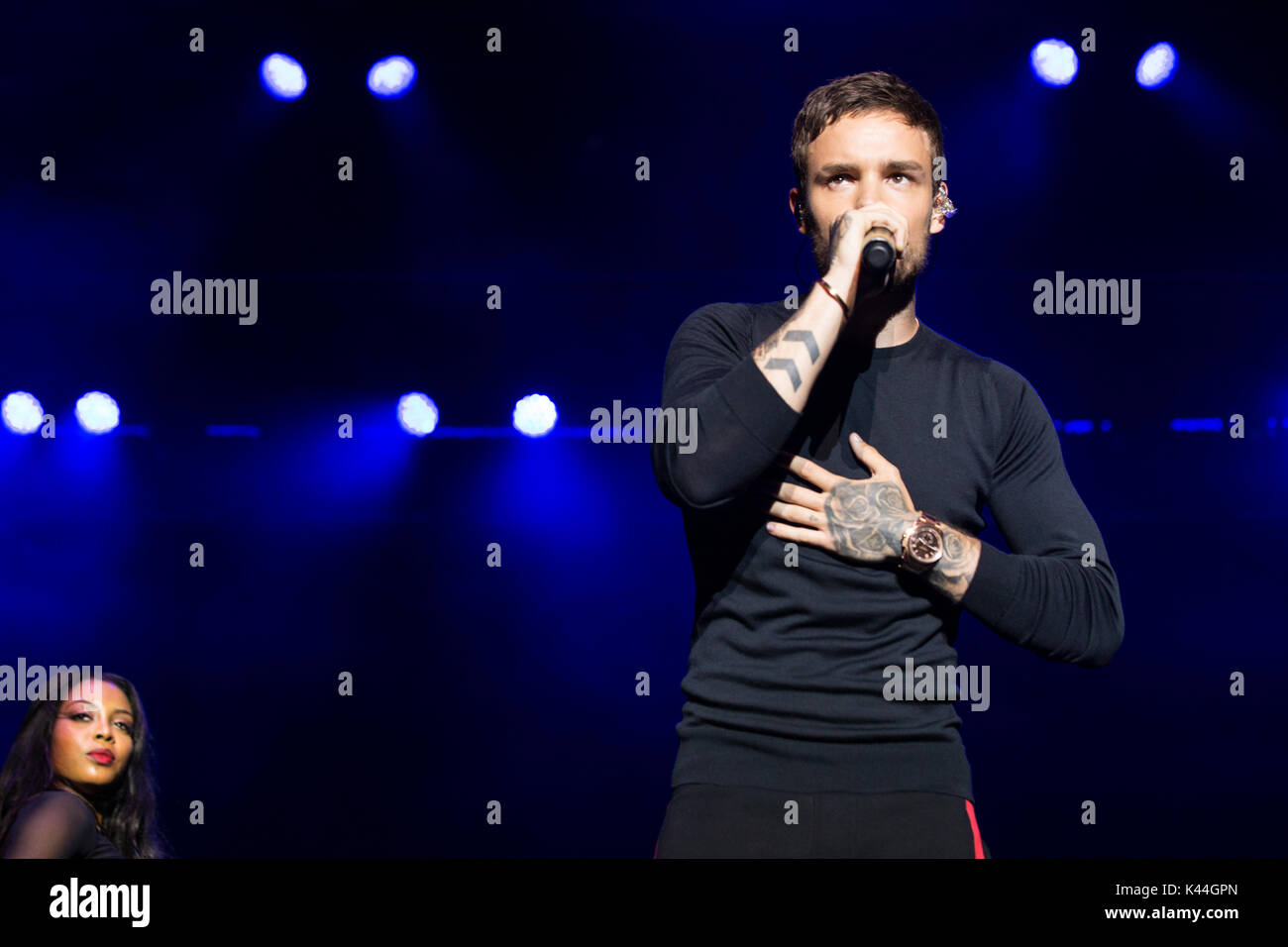 Vancouver, Kanada. 03 Sep, 2017. Vancouver, Kanada. 3. Sep 2017. Englischer Sänger Liam Payne von einer Richtung Ruhm durchführen am iHeartRadio Beach Ball an der PNE Amphitheater in Vancouver, BC, Kanada. Credit: Jamie Taylor/Alamy Leben Nachrichten. Stockfoto