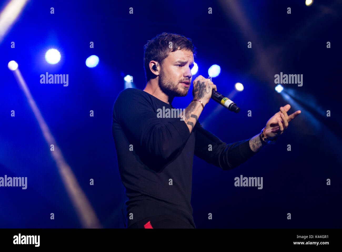 Vancouver, Kanada. 03 Sep, 2017. Vancouver, Kanada. 3. Sep 2017. Englischer Sänger Liam Payne von einer Richtung Ruhm durchführen am iHeartRadio Beach Ball an der PNE Amphitheater in Vancouver, BC, Kanada. Credit: Jamie Taylor/Alamy Leben Nachrichten. Stockfoto