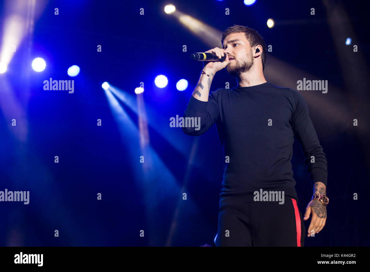 Vancouver, Kanada. 03 Sep, 2017. Vancouver, Kanada. 3. Sep 2017. Englischer Sänger Liam Payne von einer Richtung Ruhm durchführen am iHeartRadio Beach Ball an der PNE Amphitheater in Vancouver, BC, Kanada. Credit: Jamie Taylor/Alamy Leben Nachrichten. Stockfoto