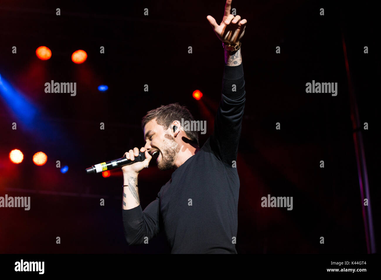 Vancouver, Kanada. 03 Sep, 2017. Vancouver, Kanada. 3. Sep 2017. Englischer Sänger Liam Payne von einer Richtung Ruhm durchführen am iHeartRadio Beach Ball an der PNE Amphitheater in Vancouver, BC, Kanada. Credit: Jamie Taylor/Alamy Leben Nachrichten. Stockfoto