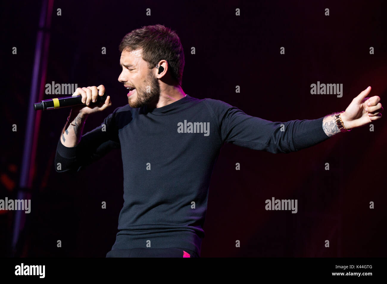 Vancouver, Kanada. 03 Sep, 2017. Vancouver, Kanada. 3. Sep 2017. Englischer Sänger Liam Payne von einer Richtung Ruhm durchführen am iHeartRadio Beach Ball an der PNE Amphitheater in Vancouver, BC, Kanada. Credit: Jamie Taylor/Alamy Leben Nachrichten. Stockfoto