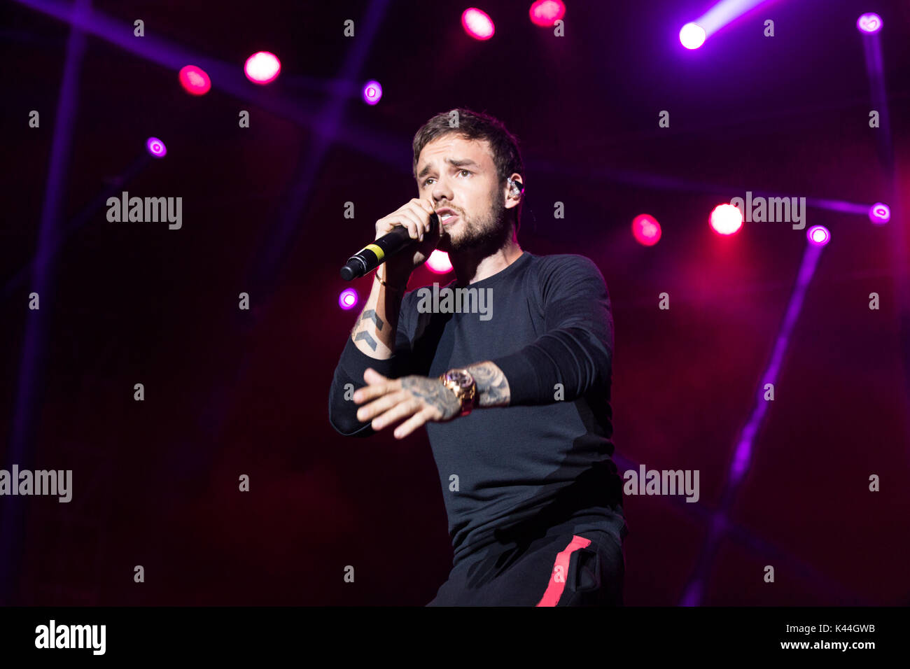 Vancouver, Kanada. 03 Sep, 2017. Vancouver, Kanada. 3. Sep 2017. Englischer Sänger Liam Payne von einer Richtung Ruhm durchführen am iHeartRadio Beach Ball an der PNE Amphitheater in Vancouver, BC, Kanada. Credit: Jamie Taylor/Alamy Leben Nachrichten. Stockfoto