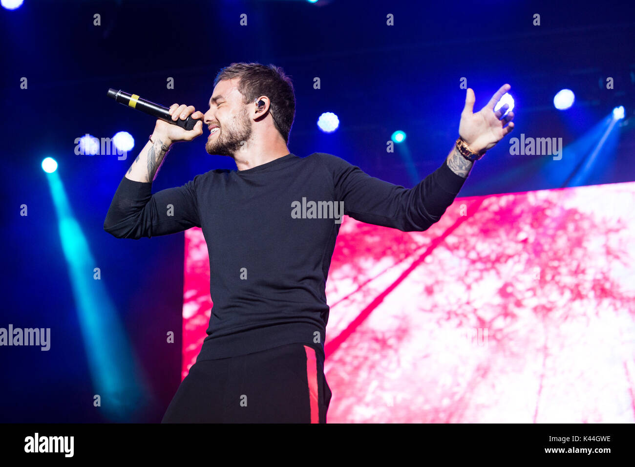 Vancouver, Kanada. 03 Sep, 2017. Vancouver, Kanada. 3. Sep 2017. Englischer Sänger Liam Payne von einer Richtung Ruhm durchführen am iHeartRadio Beach Ball an der PNE Amphitheater in Vancouver, BC, Kanada. Credit: Jamie Taylor/Alamy Leben Nachrichten. Stockfoto