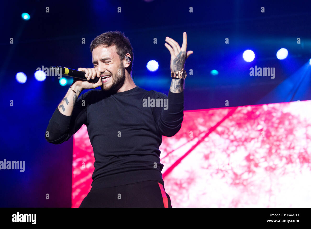 Vancouver, Kanada. 03 Sep, 2017. Vancouver, Kanada. 3. Sep 2017. Englischer Sänger Liam Payne von einer Richtung Ruhm durchführen am iHeartRadio Beach Ball an der PNE Amphitheater in Vancouver, BC, Kanada. Credit: Jamie Taylor/Alamy Leben Nachrichten. Stockfoto