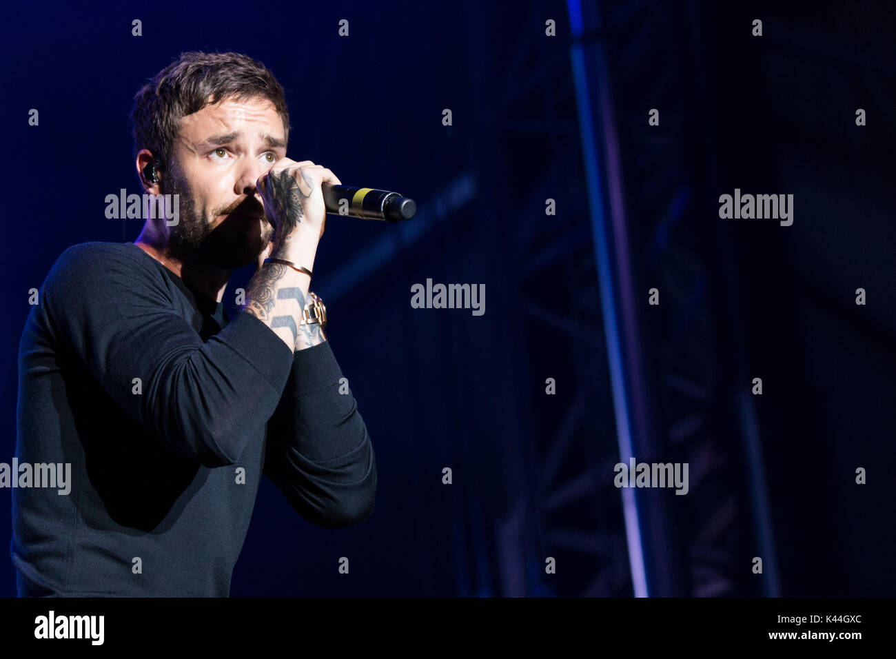 Vancouver, Kanada. 03 Sep, 2017. Vancouver, Kanada. 3. Sep 2017. Englischer Sänger Liam Payne von einer Richtung Ruhm durchführen am iHeartRadio Beach Ball an der PNE Amphitheater in Vancouver, BC, Kanada. Credit: Jamie Taylor/Alamy Leben Nachrichten. Stockfoto