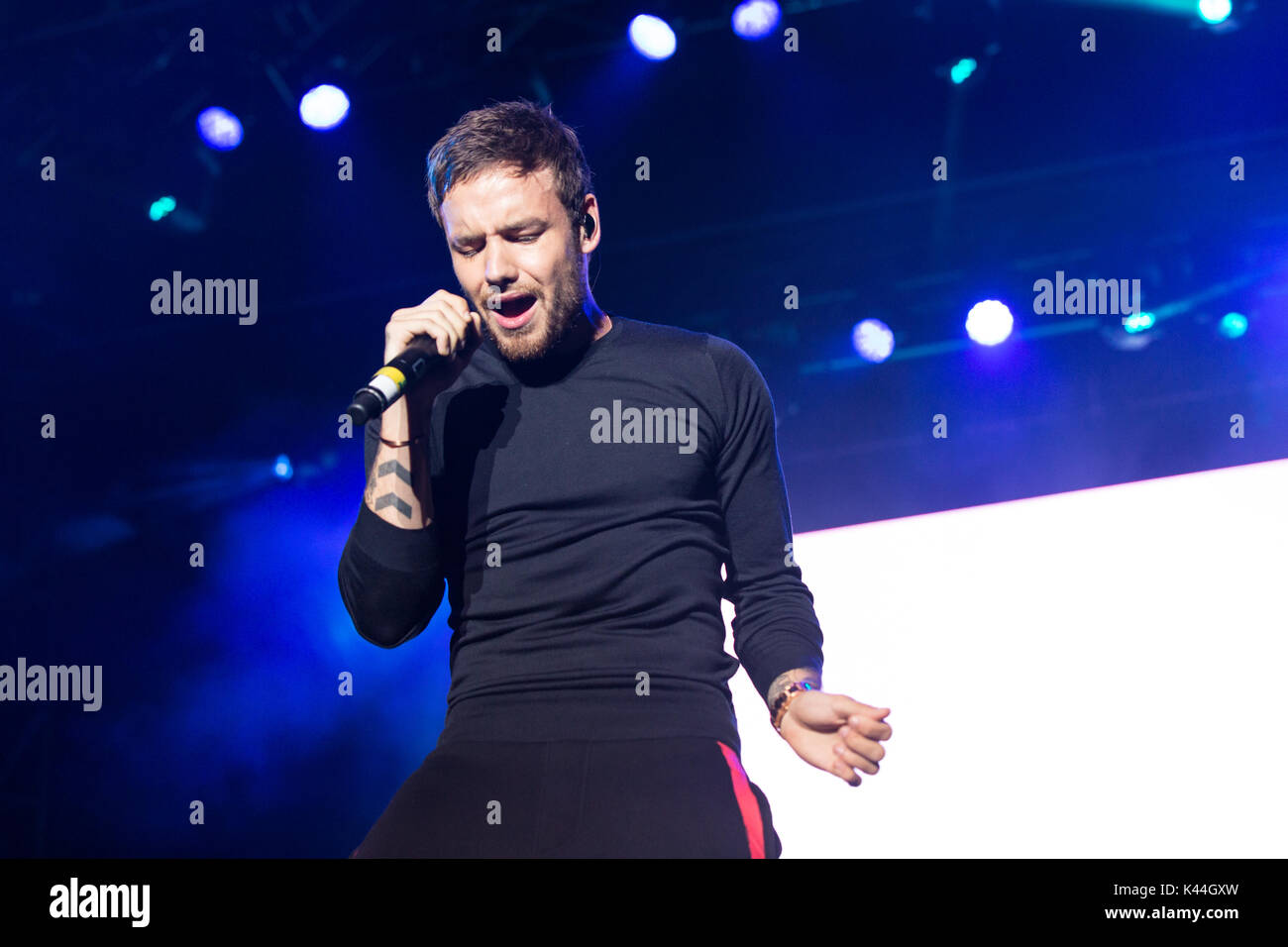 Vancouver, Kanada. 03 Sep, 2017. Vancouver, Kanada. 3. Sep 2017. Englischer Sänger Liam Payne von einer Richtung Ruhm durchführen am iHeartRadio Beach Ball an der PNE Amphitheater in Vancouver, BC, Kanada. Credit: Jamie Taylor/Alamy Leben Nachrichten. Stockfoto