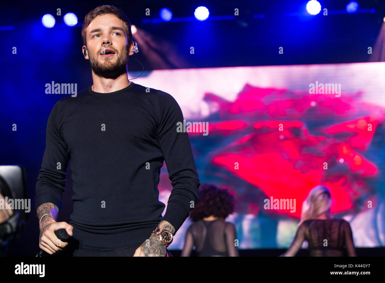 Vancouver, Kanada. 03 Sep, 2017. Vancouver, Kanada. 3. Sep 2017. Englischer Sänger Liam Payne von einer Richtung Ruhm durchführen am iHeartRadio Beach Ball an der PNE Amphitheater in Vancouver, BC, Kanada. Credit: Jamie Taylor/Alamy Leben Nachrichten. Stockfoto
