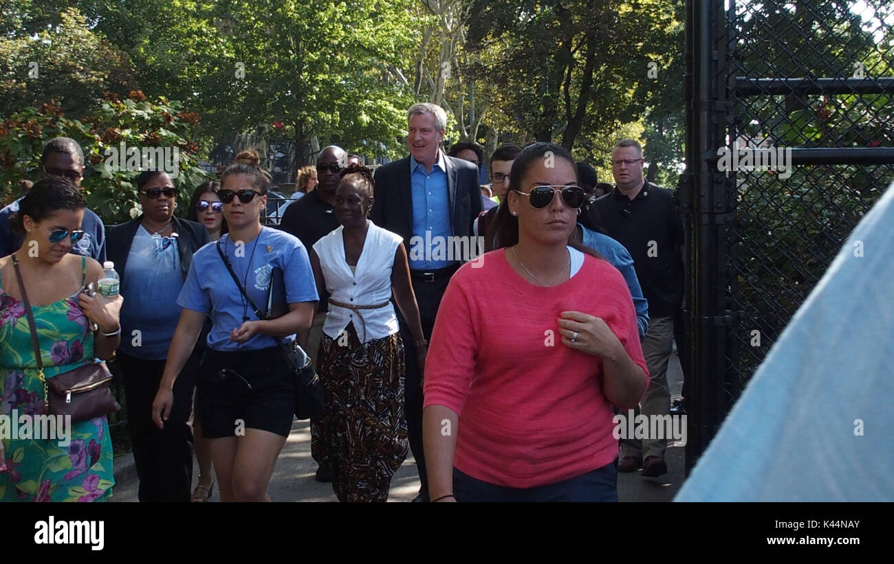 New York, USA. 4. September 2017. West Indian Day Parade. N.Y.C Bürgermeister Bill De Blasio und Frau Chirlane Mccray Credit: ZUMA Press, Inc./Alamy leben Nachrichten Stockfoto