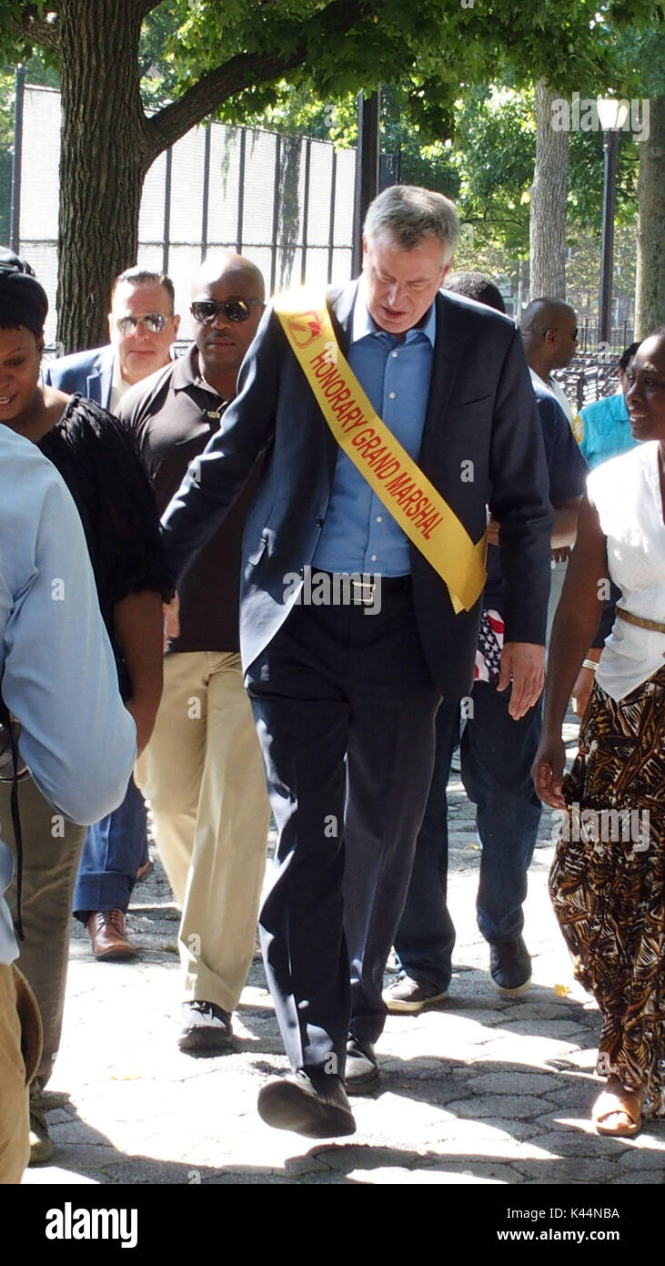 New York, New York, USA. 4. Sep 2017. West Indian Day Parade. N.Y.C Bürgermeister Bill De Blasio Credit: ZUMA Press, Inc./Alamy leben Nachrichten Stockfoto