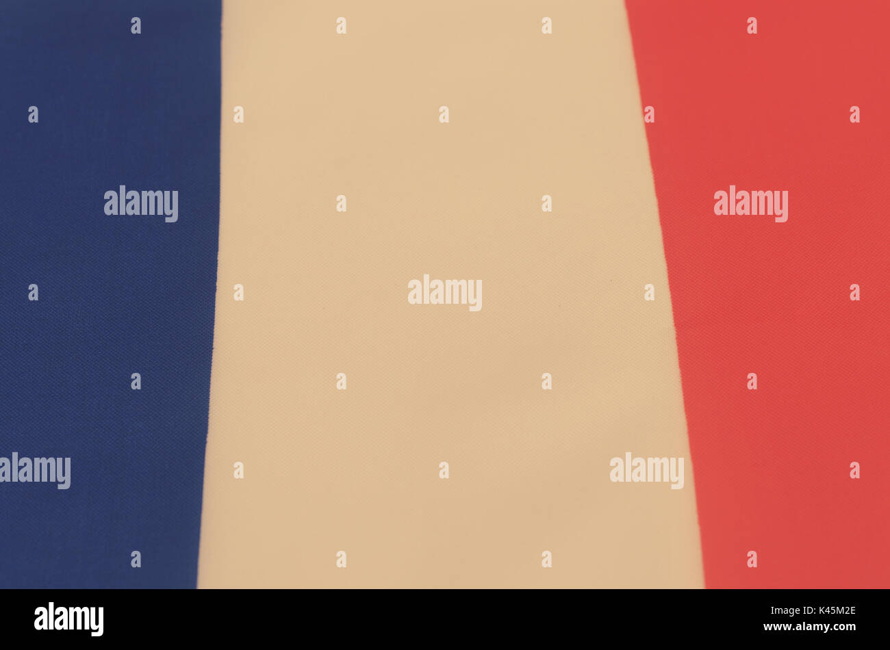 Abstraktes Bild eines Fragments der Flagge Frankreichs. Stockfoto