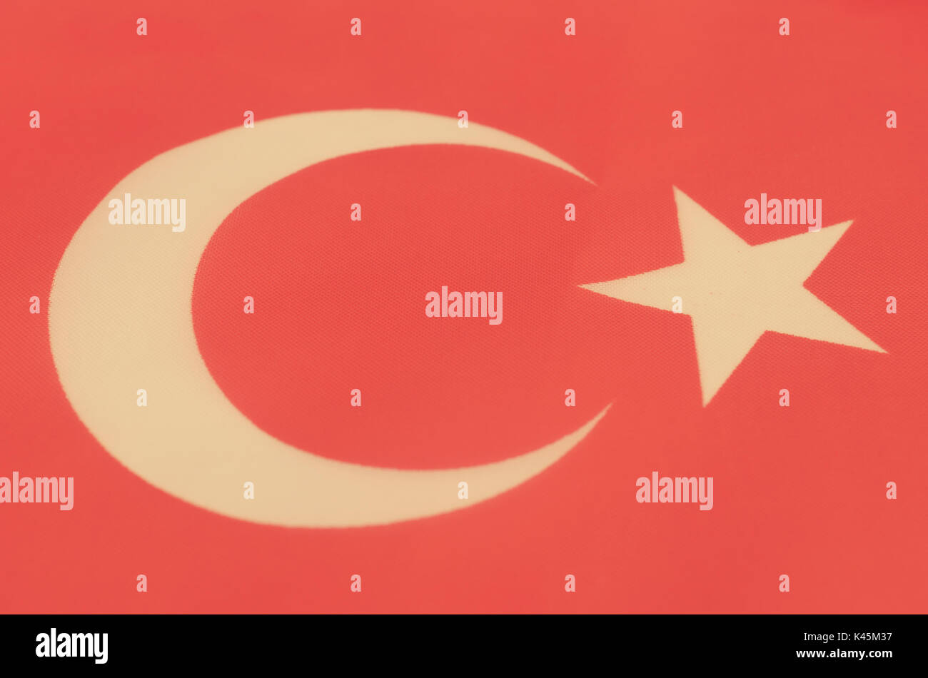 Abstraktes Bild eines Fragments der Flagge der Türkei. Stockfoto