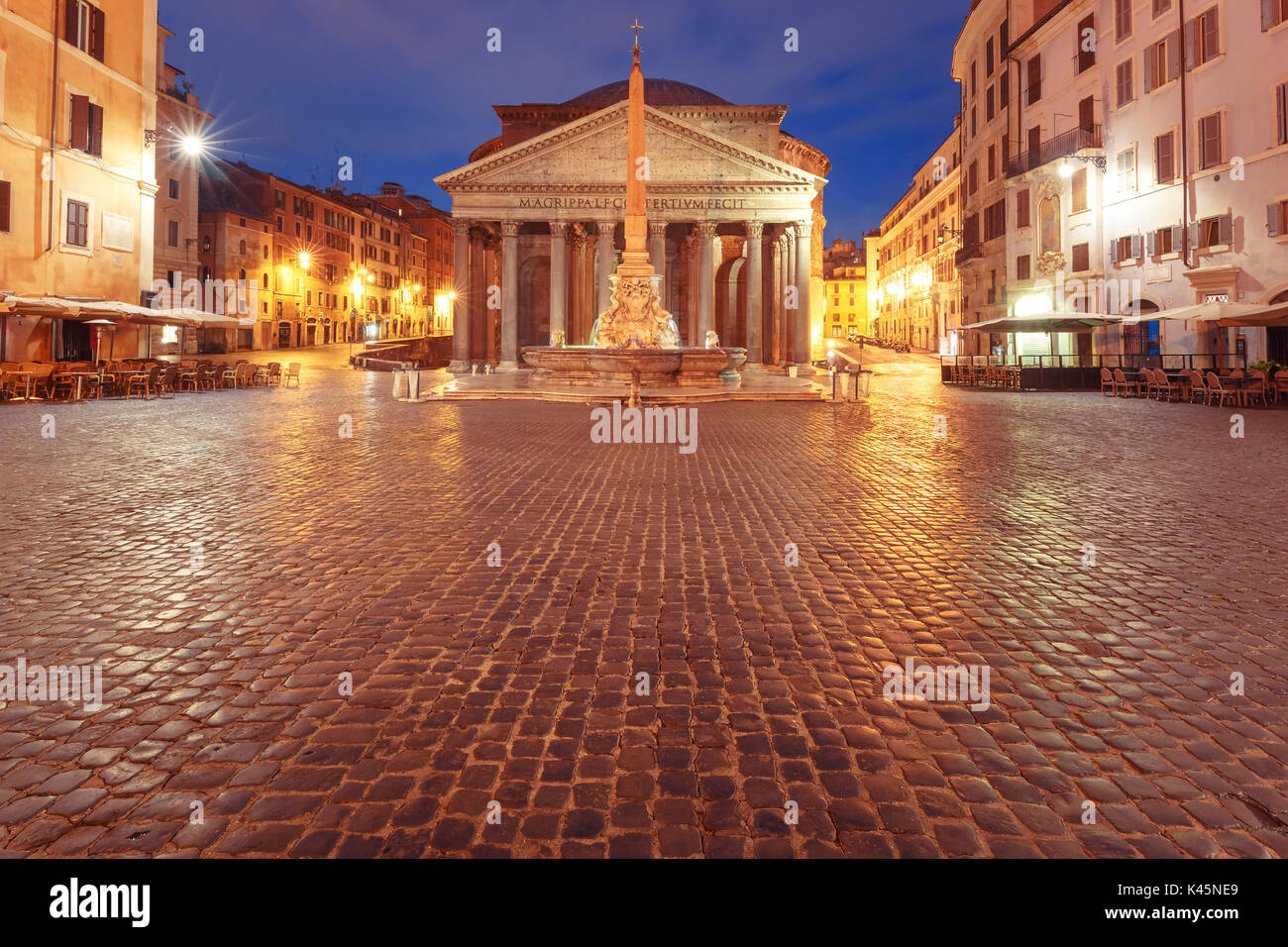 Das Pantheon in der Nacht, Rom, Italien Stockfoto