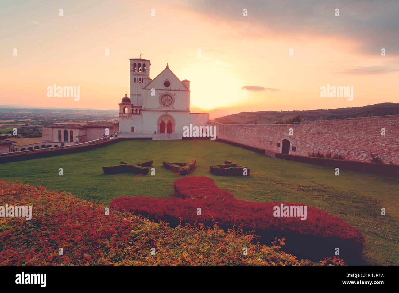 Europa, Italien, Umbrien, Perugia, Assisi Oberen Basilika des Hl. Franziskus von Assisi Stockfoto