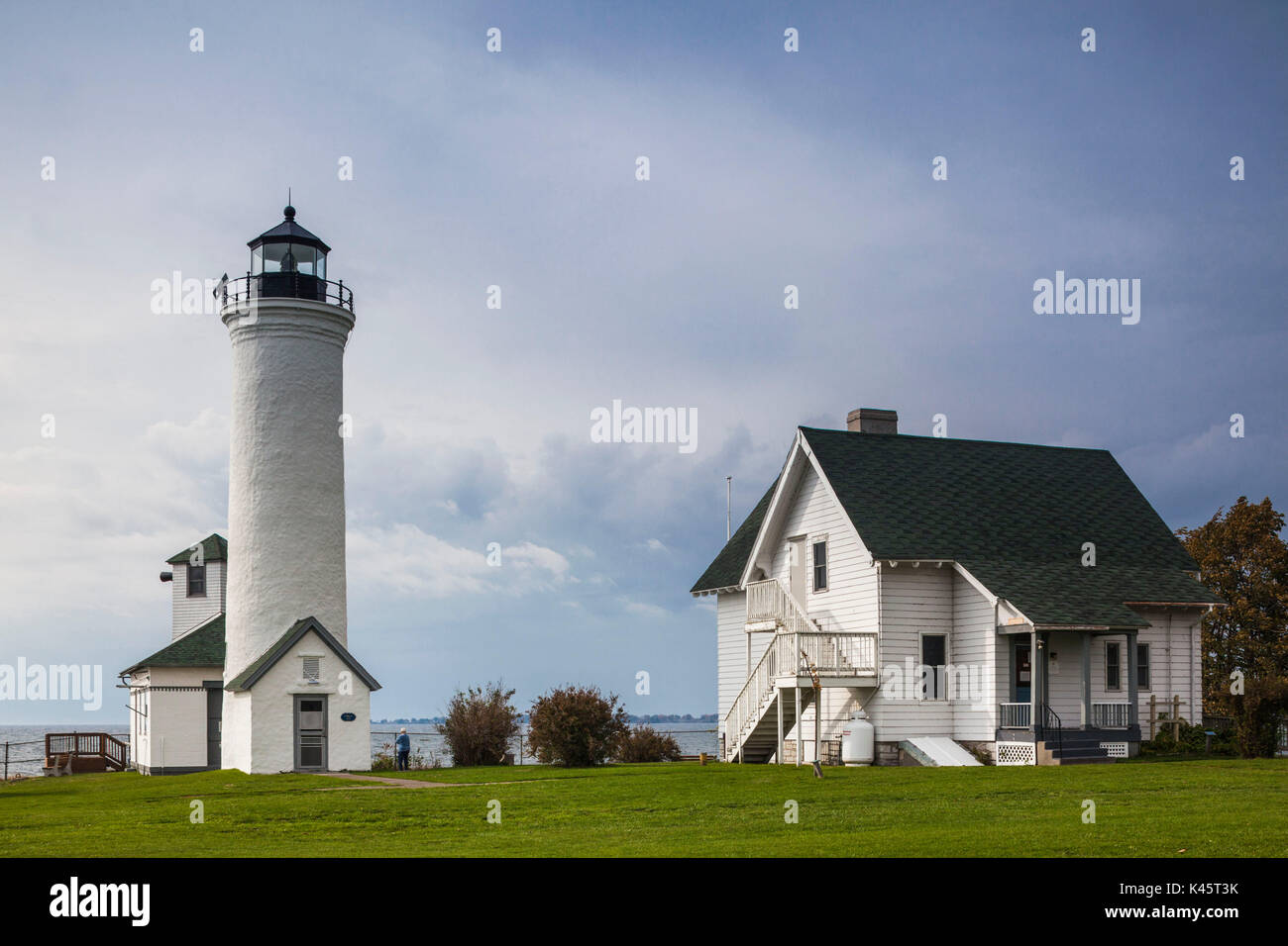 USA, New York, Thousand Islands Region, Kap Vincent, Kap Vincent Leuchtturm am Lake Ontario Stockfoto