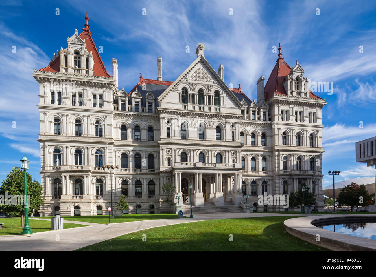 USA, New York, Hudson Valley, Albany, New York State Capitol Building, außen Stockfoto