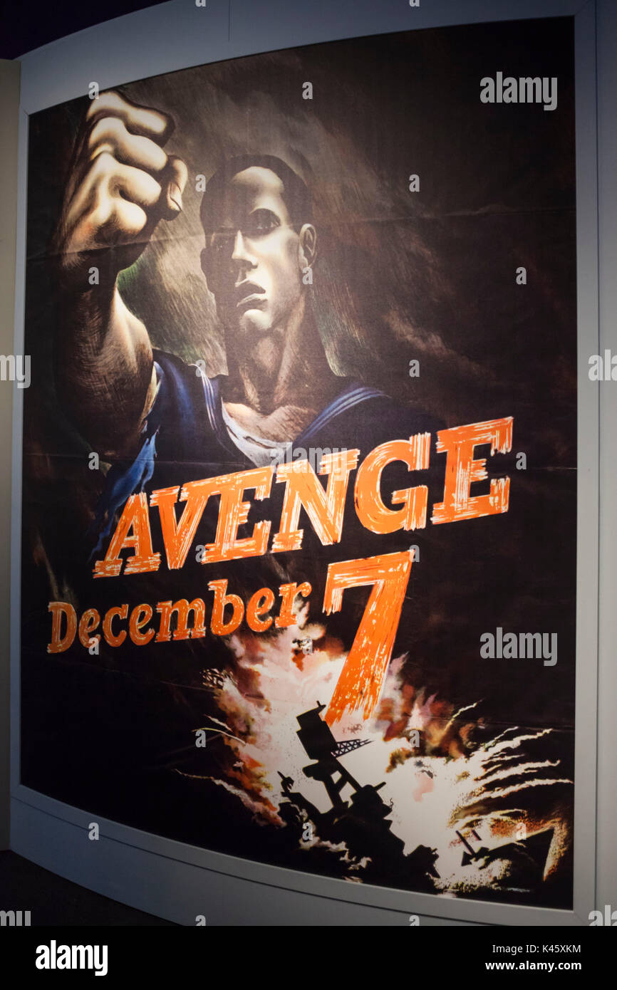 USA, New York, Hudson Valley, Hyde Park, FDR National Historic Site, dem ehemaligen Zuhause von US-Präsident Franklin D Roosevelt, WK 2 Pearl Harbor Angriff Poster Stockfoto