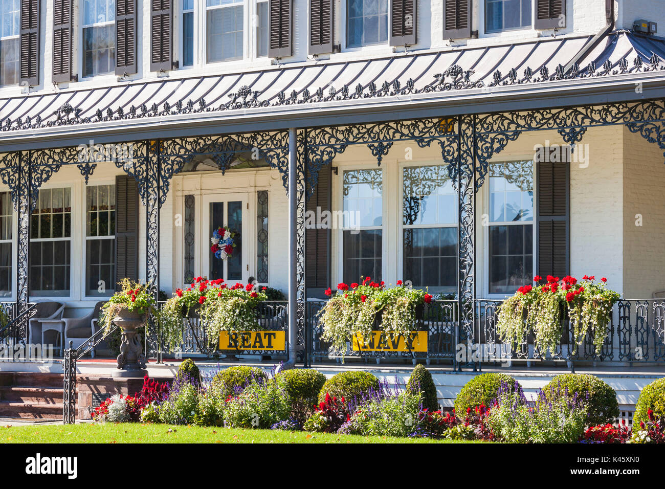 USA, New York, Hudson Valley, West Point, US Military Academy West Point, Kommandanten Haus, älteste buildilng an der Akademie Stockfoto