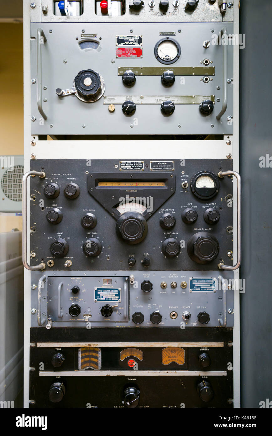 Kanada, Ontario, Karpfen, die diefenbunker, Kanadische Museum zum Kalten Krieg in unterirdischen Bunker, Funkausrüstung, Communications Center Stockfoto
