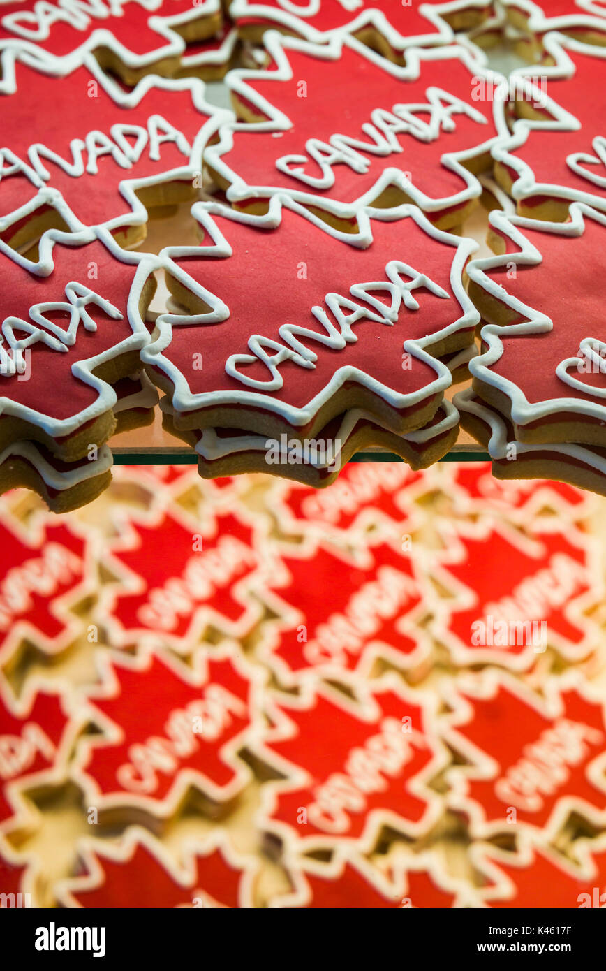 Kanada, Ontario, Ottawa, der Hauptstadt Kanadas, Byward Market, kanadische Maple Leaf Cookies Stockfoto