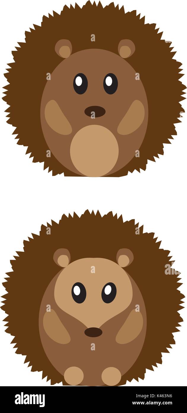 Vector Illustration eines niedlichen Igel gesetzt Stock Vektor