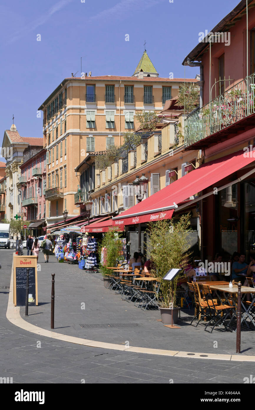 Alte Bürgerhäuser, Nizza, Frankreich Stockfoto