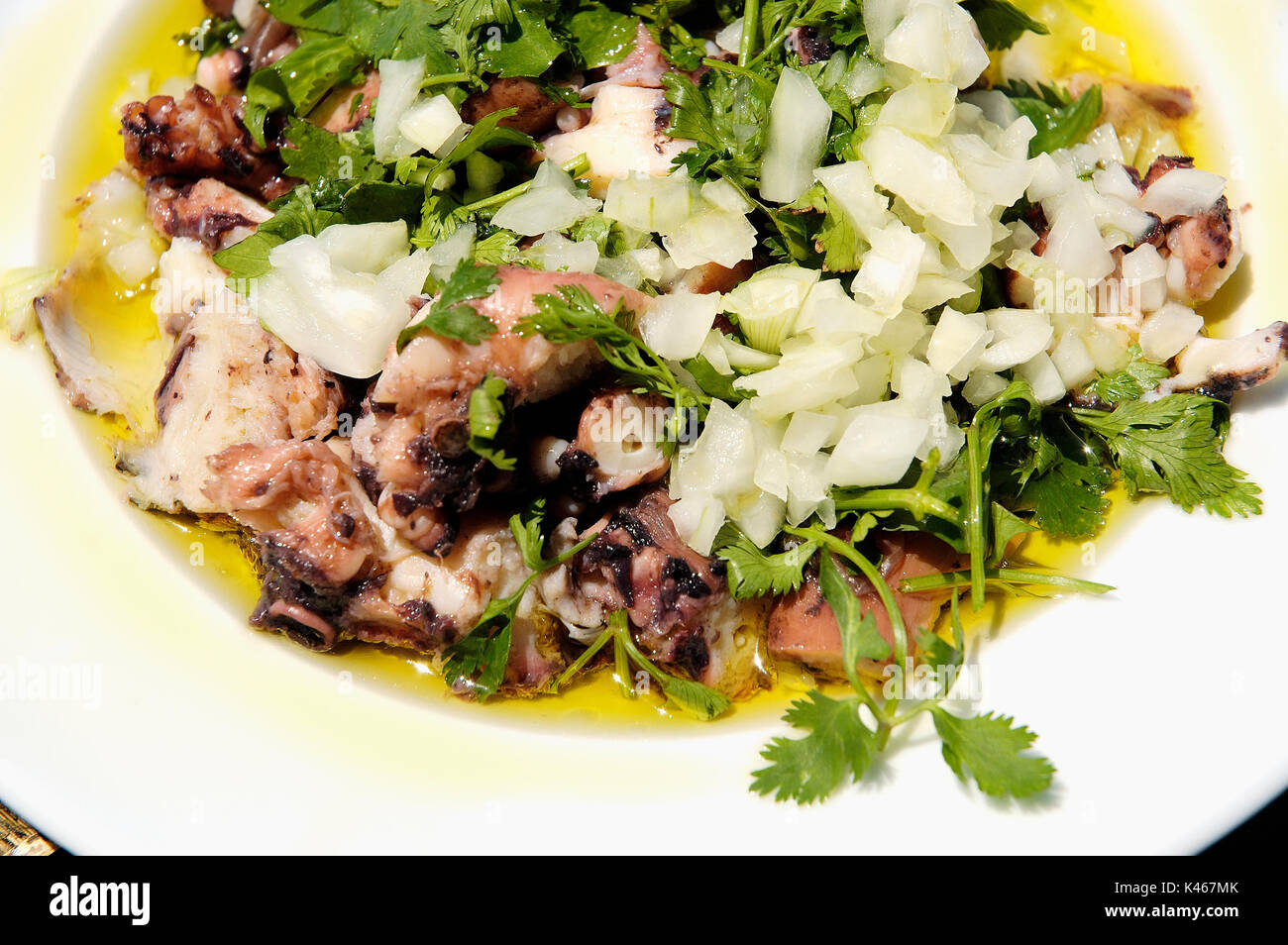 Oktopus Salat. Comporta, Alentejo Stockfoto