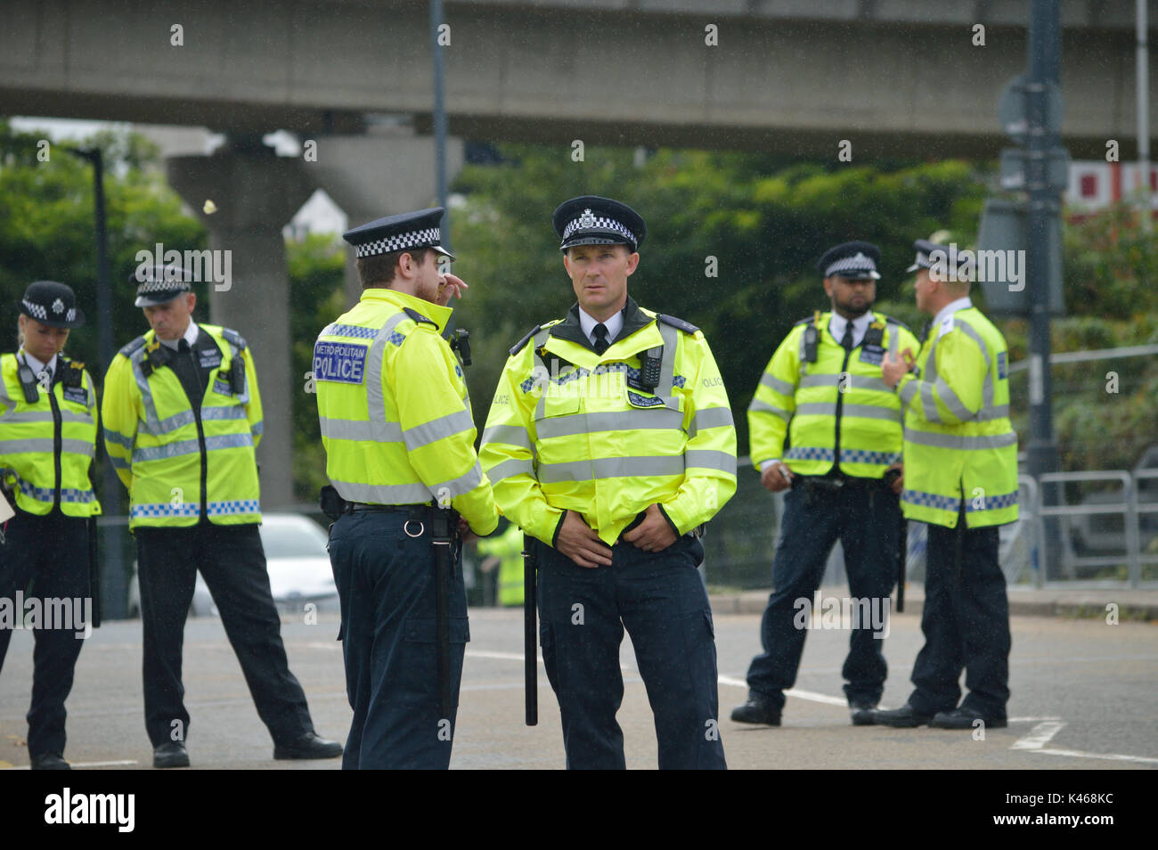 Metropolitan Police in London diensthabenden Stockfoto