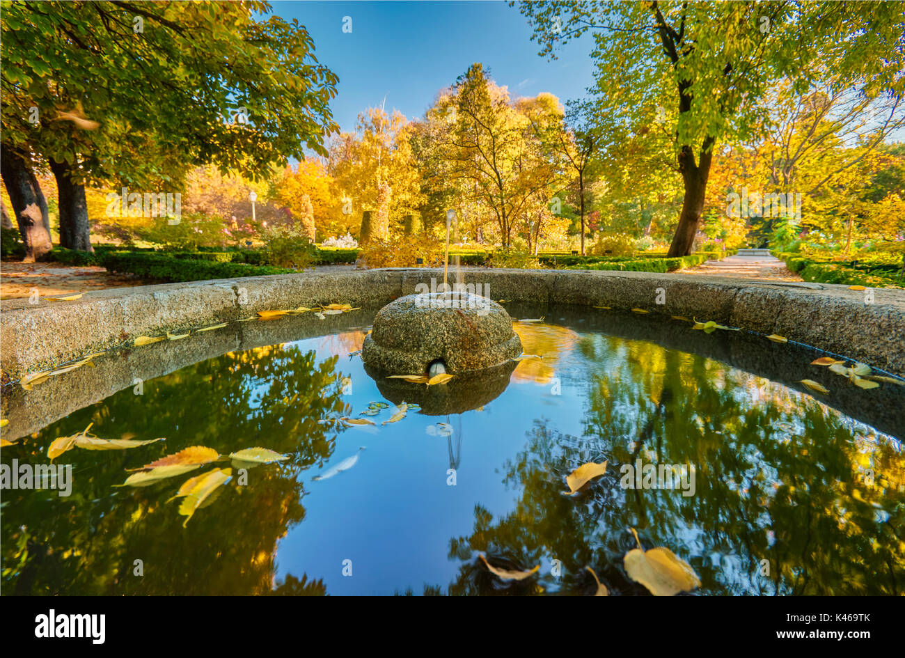 Herbst an der Königlichen Botanischen Garten. Madrid. Spanien. Stockfoto