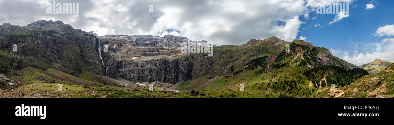 Der Cirque de Gavarnie Panoramaaussicht Stockfoto