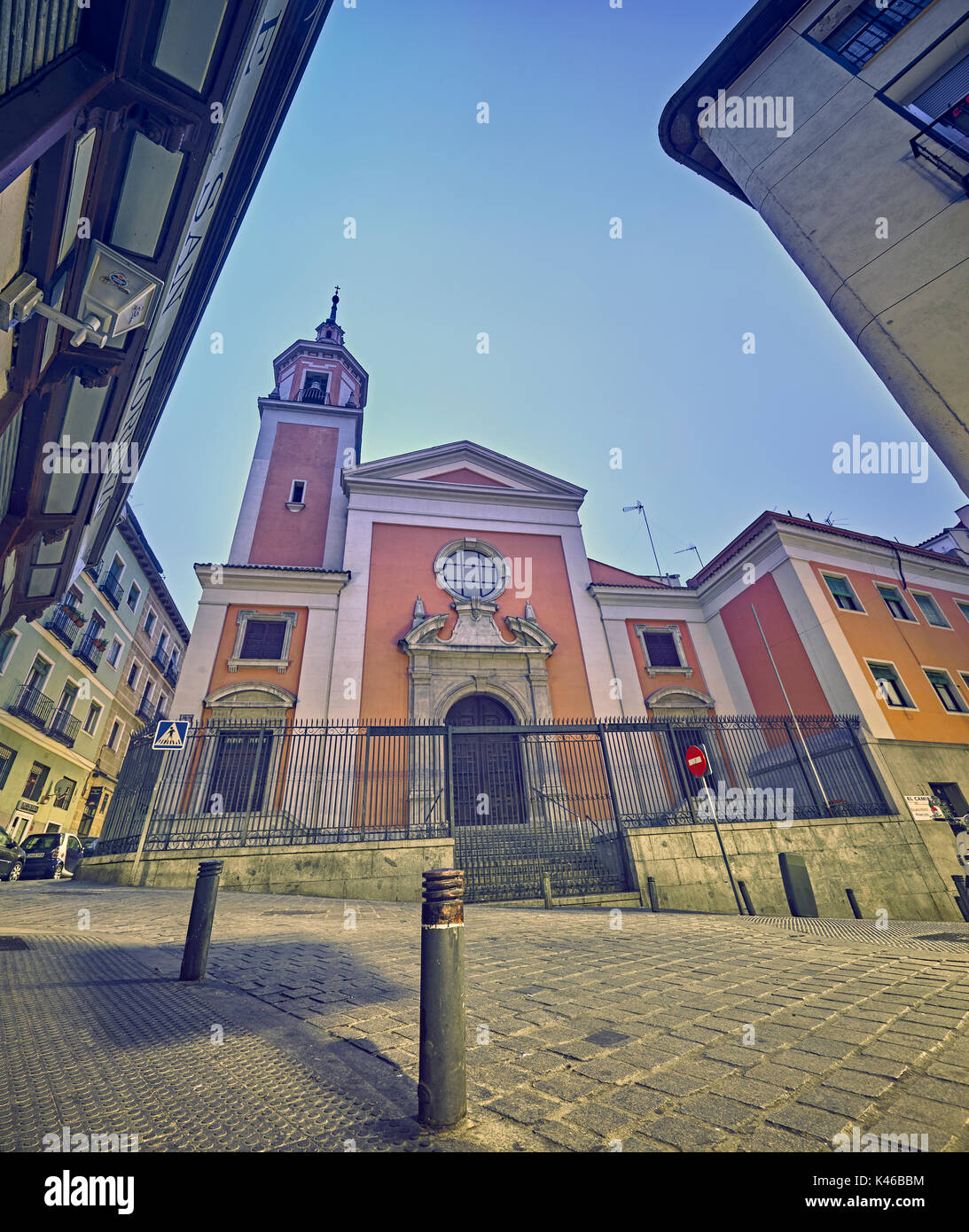 Kirche San Lorenzo bei Lavapies Nachbarschaft. Madrid. Spanien. Stockfoto