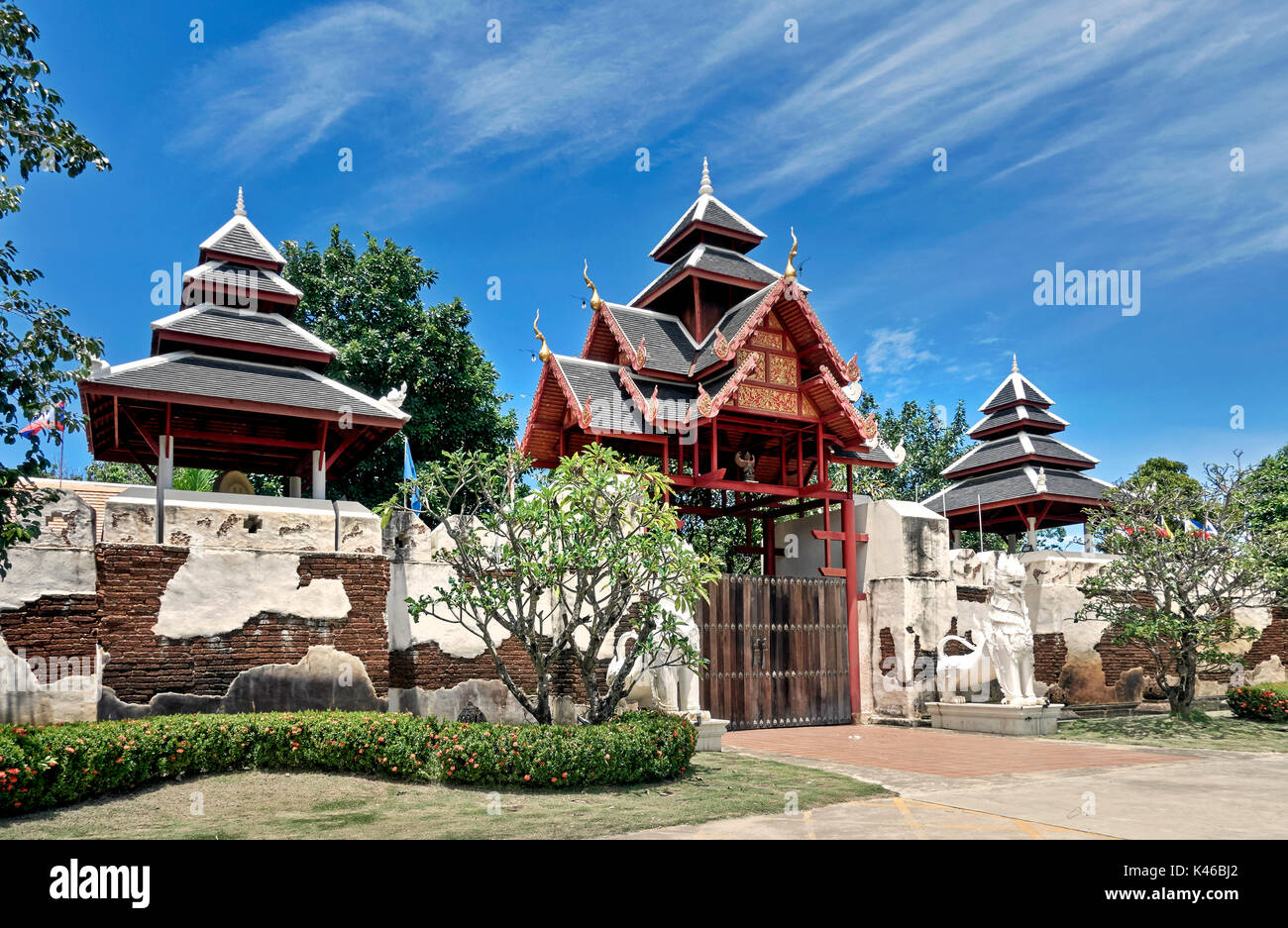 Thailand Architektur. Außen an der thailändischen Kultur Zentrum, Pattaya Südostasien Stockfoto