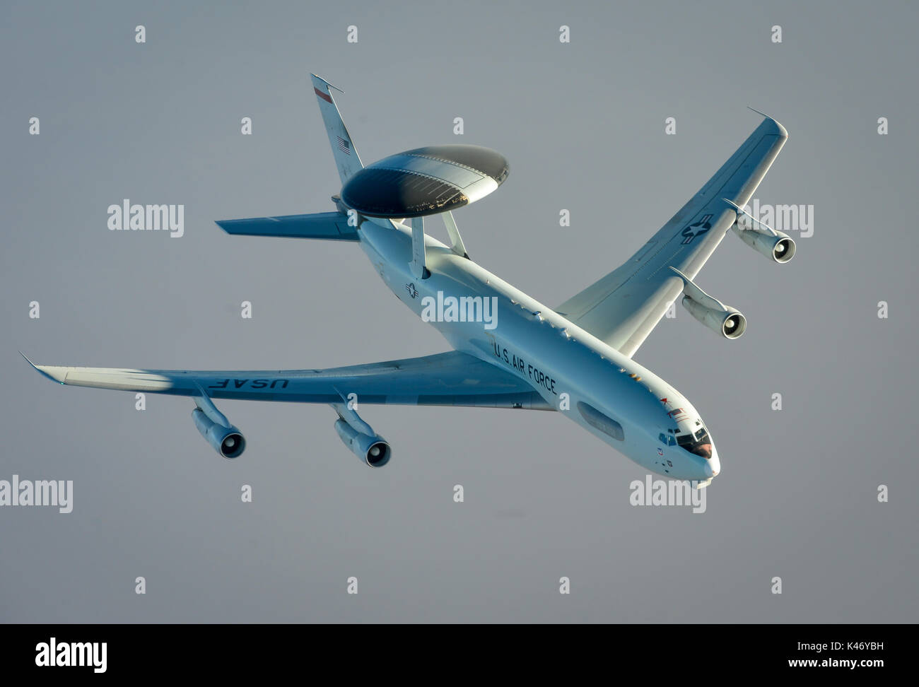 E-3 Sentry AWACS-Betankung Stockfoto