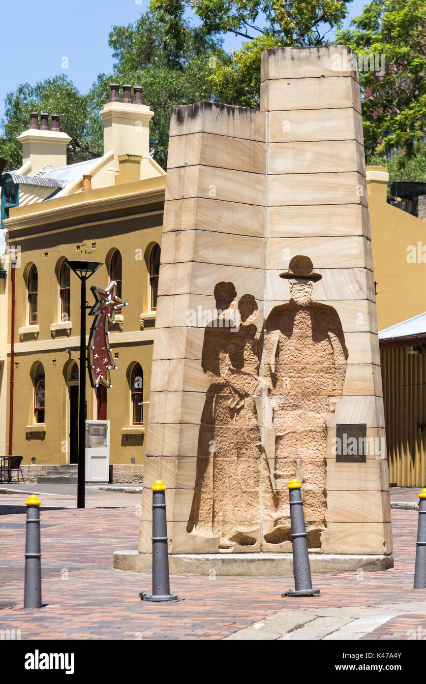 Die ersten Eindrücke Skulptur, The Rocks, Sydney, New South Wales, New South Wales, Australien Stockfoto