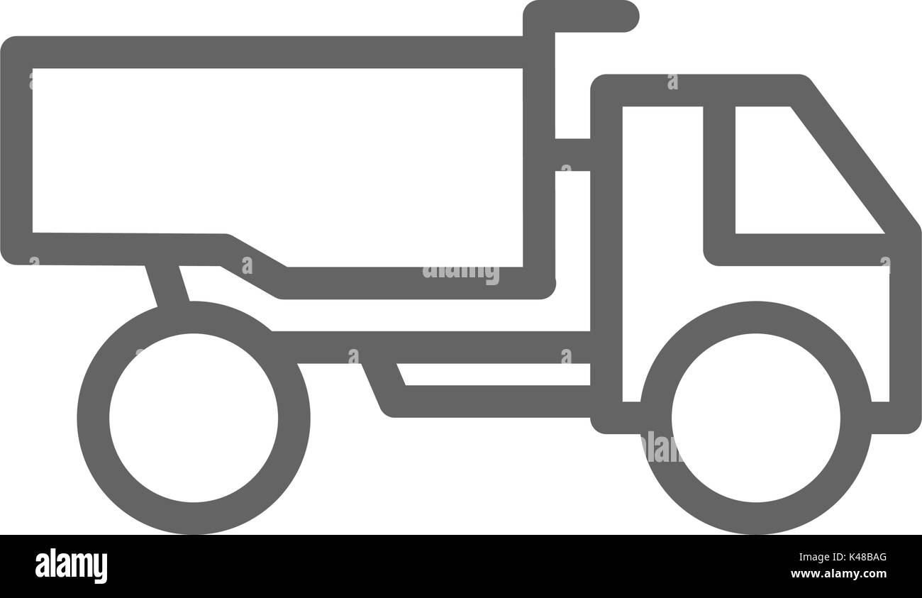 Einfache Heavy Truck Line Symbol. Symbol und Zeichen Vector Illustration Design. Editierbare Schlaganfall. Auf weissem Hintergrund Stock Vektor