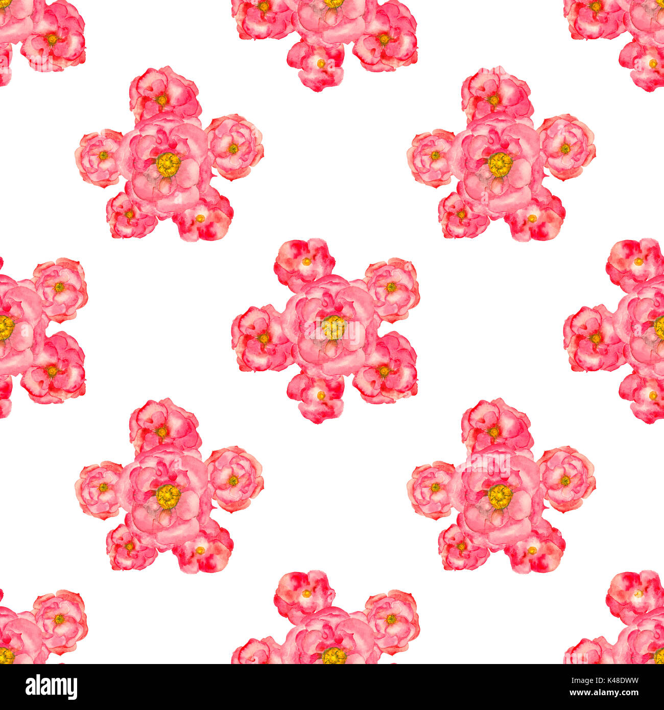 Aquarell rose nahtlose Muster Stockfoto