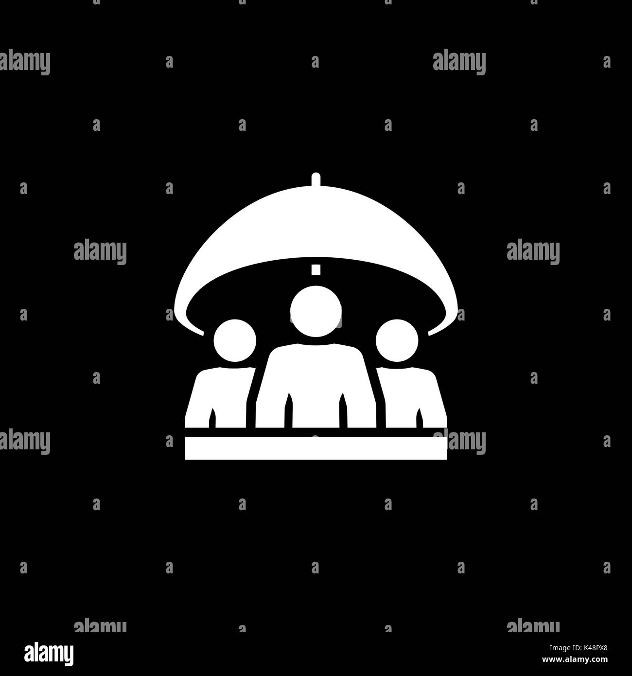 Gruppensymbol Lebensversicherung. Flaches Design. Stock Vektor