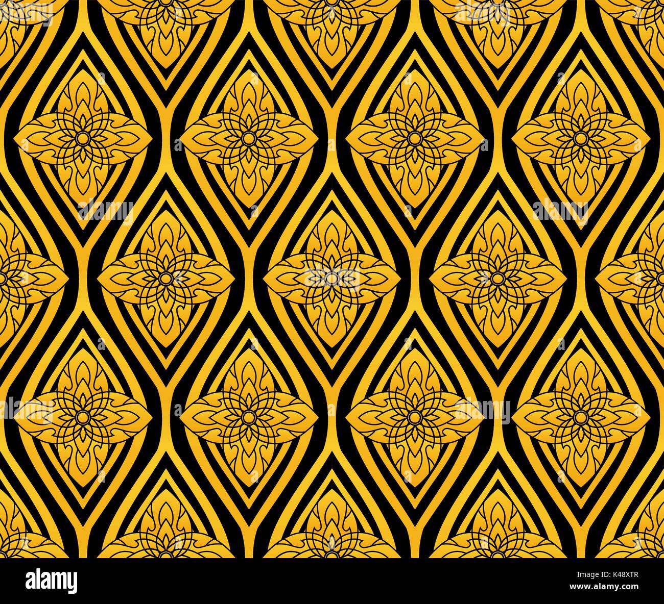 Glänzend Lotus flower Pattern im thailändischen Stil, vektor design Stock Vektor