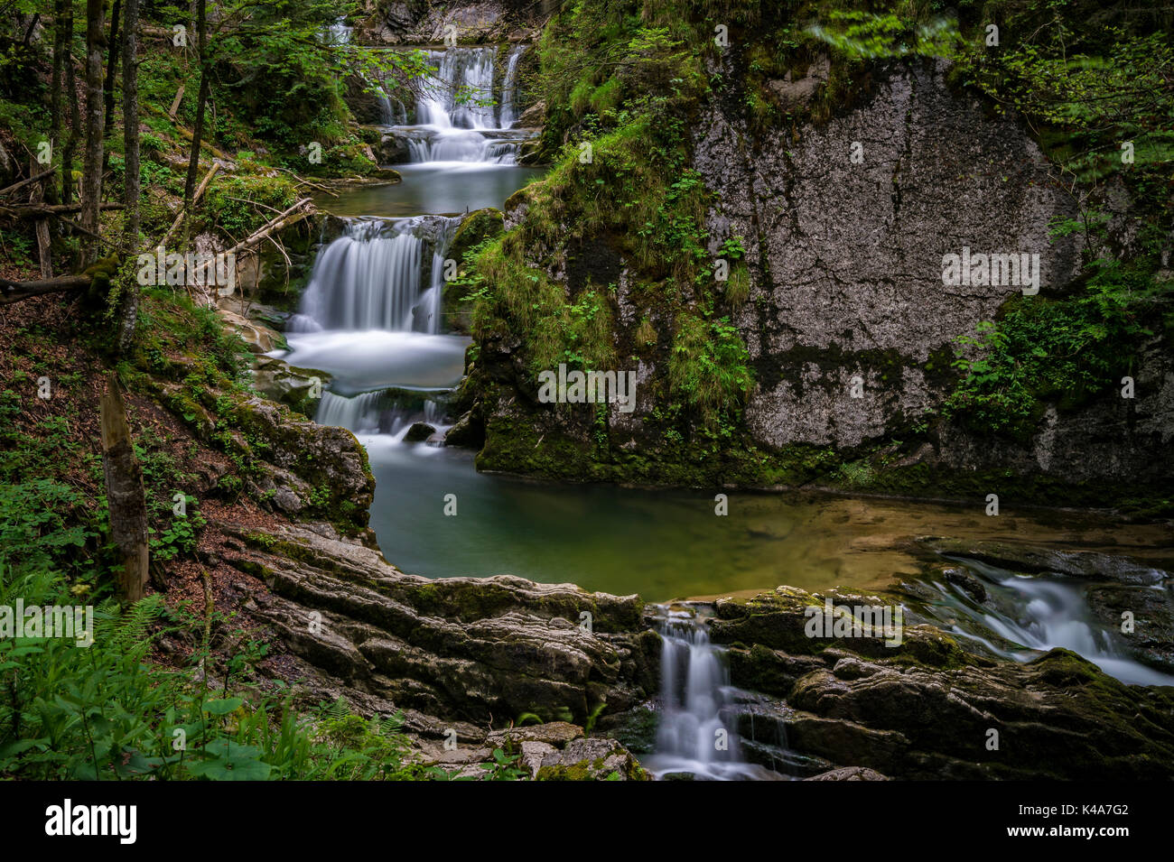 Der Sibli Wasserfall in Rottach Eggern, Bayern Stockfoto