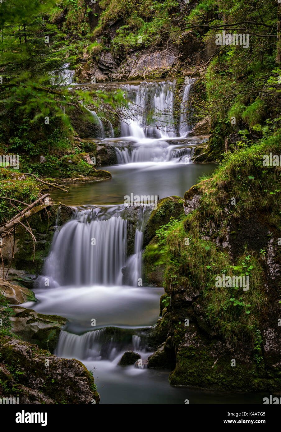 Der Sibli Wasserfall in Rottach Eggern, Bayern Stockfoto