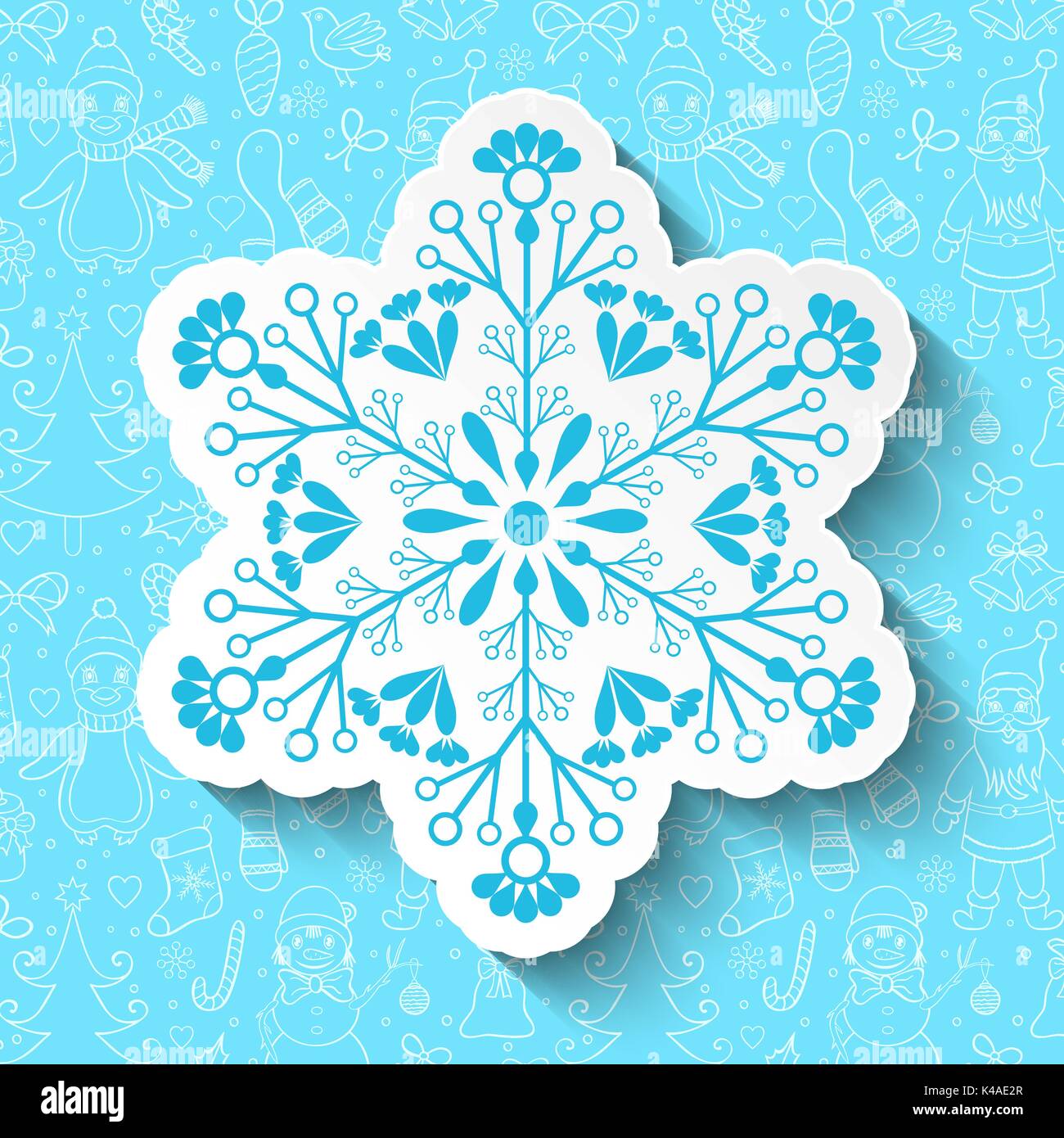 Weihnachtskarte mit Schneeflocke Stock Vektor Weihnachtskarte mit Schneeflocke Stock Vektor