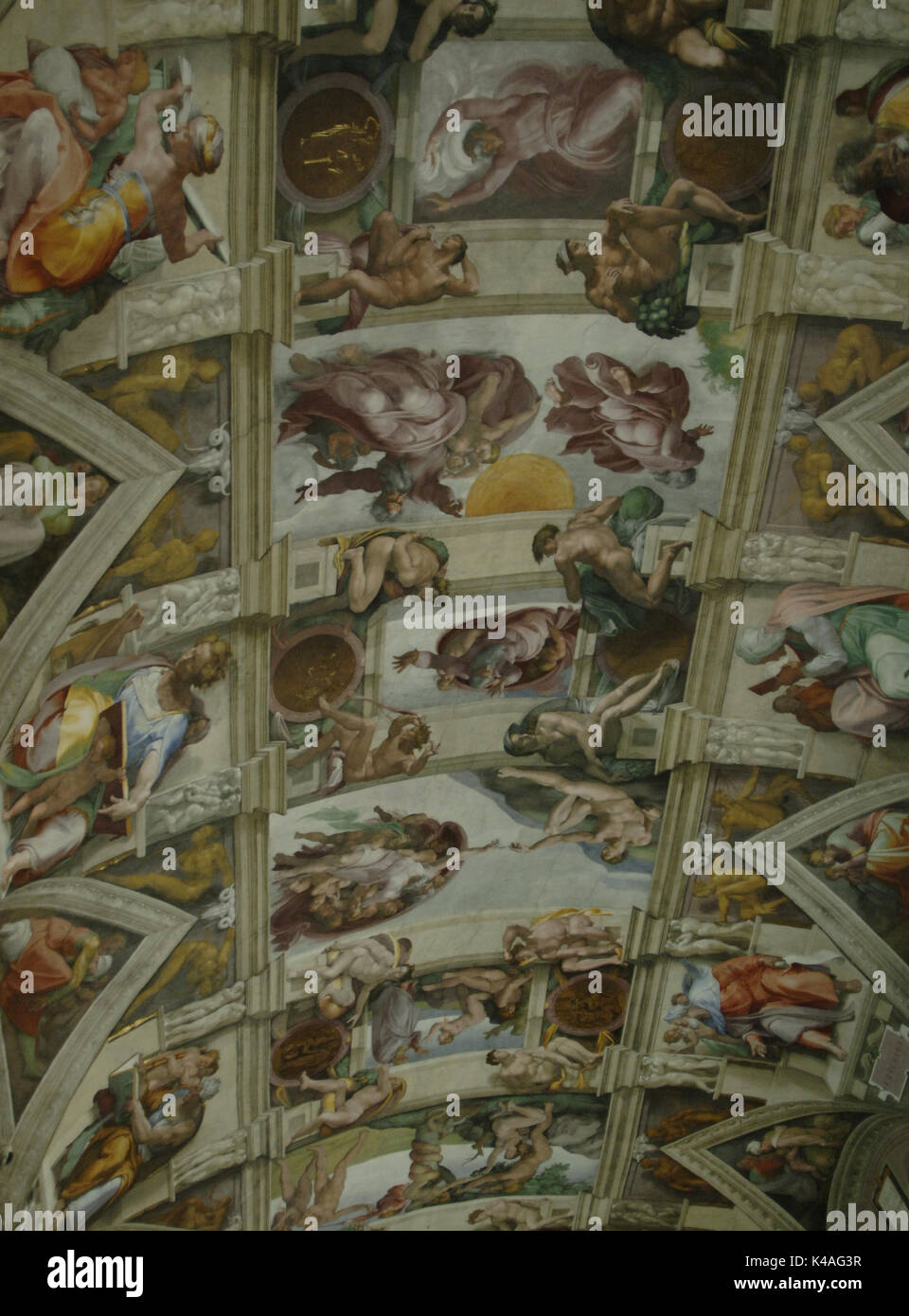 Michelangelo (1475-1564). Sixtinische Kapelle. Decke, 1508-1512. Detail. Vatikanischen Museen. Vatikanstadt. Stockfoto