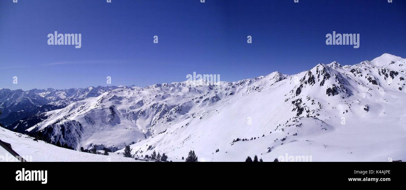 Panorama vom Hochfügen Zillertal, Österreich Stockfoto