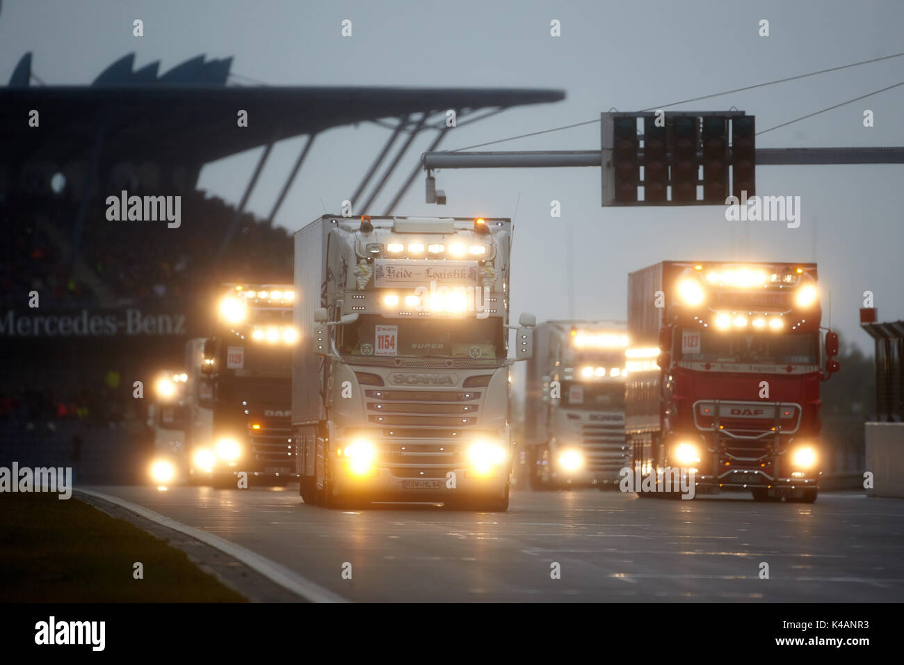 ADAC Truck Grand Prix 2017 auf der Nürburgring-Rennstrecke, Truck-Korso, Nürburg, Rheinland-Pfalz Stockfoto