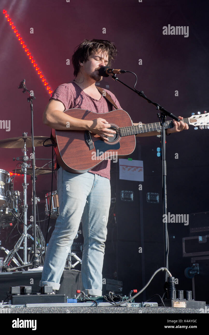 Turku, Finnland 9 Juli 2017 deutsche Band milchig Chance führt bei der Ausgabe 2017 der finnische Open Air Festival Ruisrock Stockfoto