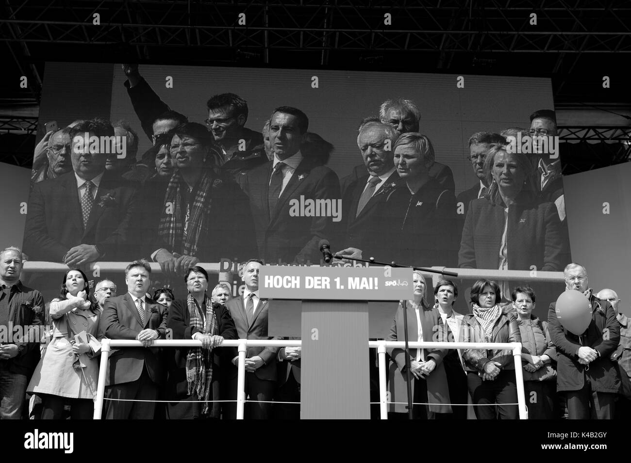 Die spö am Tag der Arbeit in Wien Stockfoto