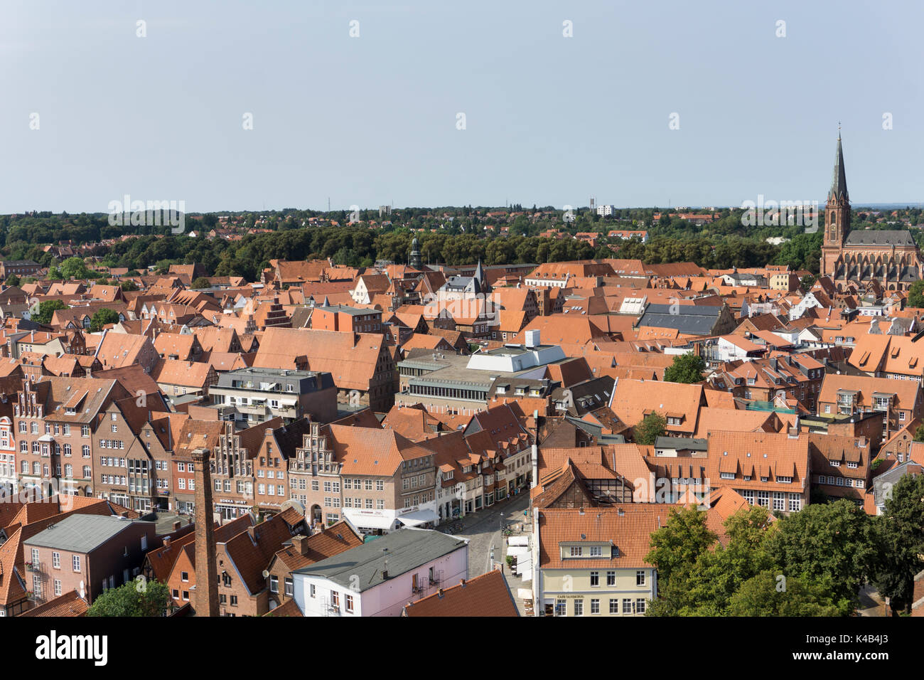 Blick vom Wasserturm, Hansestadt Lƒneburg, Niedersachsen, Deutschland, Europa Stockfoto