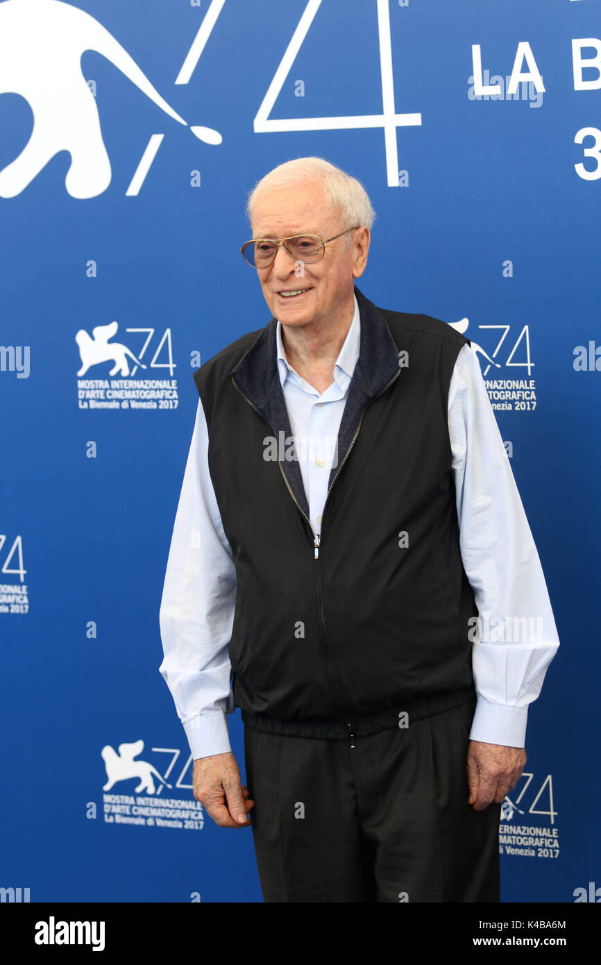 Lido di Venezia, Italien. 05 Sep, 2017. Europa, Italien, Lido di Venezia, 05. September 2017: Der Schauspieler Michael Caine am Fotoshooting des Films 'My Generation', Regisseur David Batty, 74. Internationalen Filmfestspielen Venedig Kredit Kredit: Ottavia Da Re/Sintesi/Alamy leben Nachrichten Stockfoto