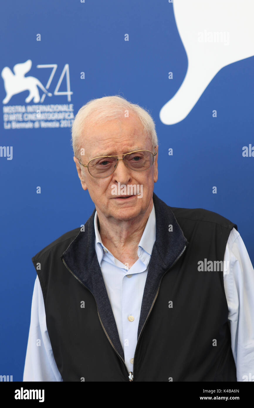 Lido di Venezia, Italien. 05 Sep, 2017. Europa, Italien, Lido di Venezia, 05. September 2017: Der Schauspieler Michael Caine am Fotoshooting des Films 'My Generation', Regisseur David Batty, 74. Internationalen Filmfestspielen Venedig Kredit Kredit: Ottavia Da Re/Sintesi/Alamy leben Nachrichten Stockfoto